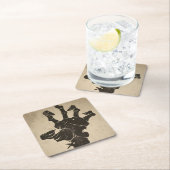 ヴィンテージハロウィーンアイコン – ゾンビハンド スクエアペーパーコースター (インサイチュ)