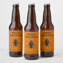 ヴィンテージハロウィーンアンティーク焼きオレンジ虫 ビールラベル
