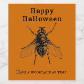 ヴィンテージハロウィーンアンティーク焼きオレンジ虫 ワインラベル (シングルラベル)