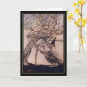 ヴィンテージハロウィーンアーサーラクカムウィッチ カード (黄色い花)