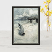 ヴィンテージハロウィーンアーサーラックハムウィッチ+ブラックキャット カード (黄色い花)