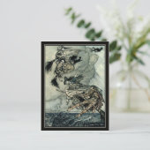 ヴィンテージハロウィーンアーサー・ラッカム飛んでいるウィッチ ポストカード (スタンド正面)