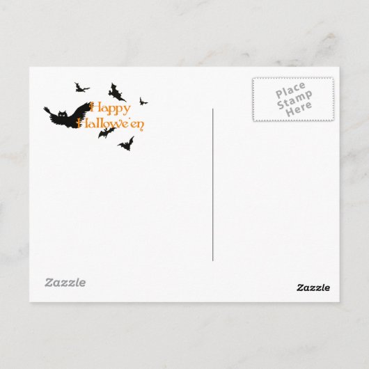 ヴィンテージハロウィーンアーサー・ラッカム飛んでいるウィッチ ポストカード (裏面)