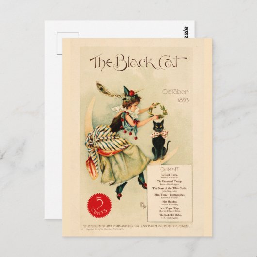 ヴィンテージハロウィーンイラストレーション おもしろい ポストカード (正面/裏面)