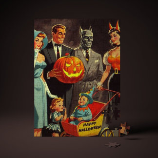 ヴィンテージハロウィーンイラストレーション ジグソーパズル