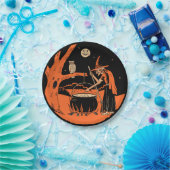 ヴィンテージハロウィーンウィッチとカルドロン ペーパープレート (パーティー)