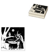 ヴィンテージハロウィーンウィッチとカルドロン ラバースタンプ (押印)