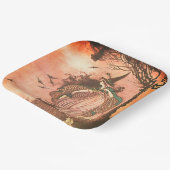 ヴィンテージハロウィーンウィッチとブラックキャット紙プレート ペーパープレート (傾斜あり)