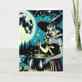 ヴィンテージハロウィーンウィッチのコールドロンの攪拌 カード (正面)