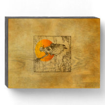 ヴィンテージハロウィーンウィッチウッドボックスサイン