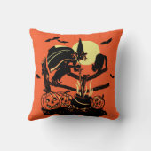 ヴィンテージハロウィーンウィッチオンフェンス クッション (裏面)