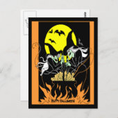 ヴィンテージハロウィーンウィッチカルドロン ポストカード (正面/裏面)