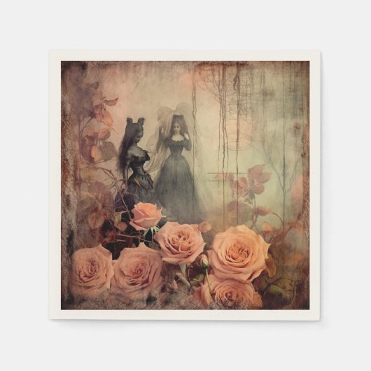 ヴィンテージハロウィーンウィッチクラフト(10) スタンダードカクテルナプキン (正面)