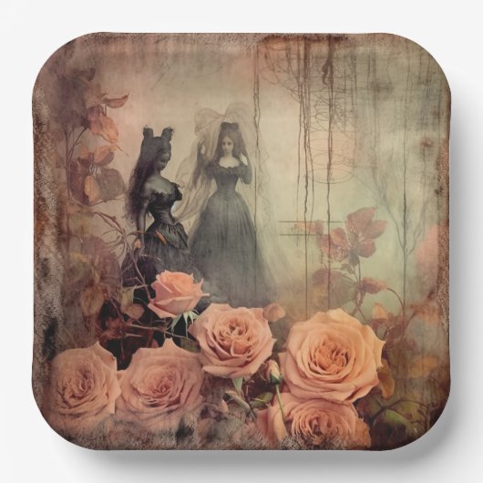 ヴィンテージハロウィーンウィッチクラフト(10) ペーパープレート (正面)