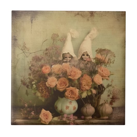 ヴィンテージハロウィーンウィッチクラフト(2) タイル (正面)