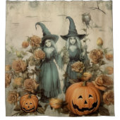 ヴィンテージハロウィーンウィッチクラフト(6) シャワーカーテン (正面)