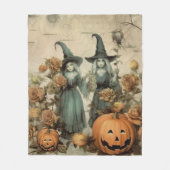 ヴィンテージハロウィーンウィッチクラフト(6) フリースブランケット (正面)
