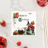 ヴィンテージハロウィーンウィッチナプキン スタンダードカクテルナプキン (インサイチュ)