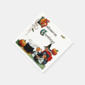 ヴィンテージハロウィーンウィッチナプキン スタンダードカクテルナプキン (角)