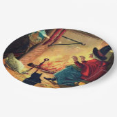 ヴィンテージハロウィーンウィッチバイ暖炉紙プラット ペーパープレート (アングル)