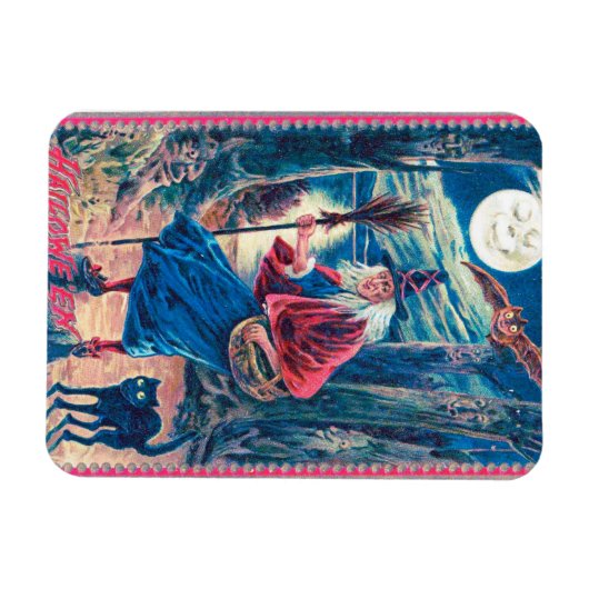 ヴィンテージハロウィーンウィッチフレキシブルマグネット マグネット (横)