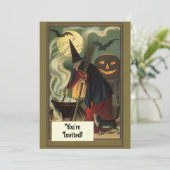ヴィンテージハロウィーンウィッチブライダルシャワーパーティー 招待状 (スタンド正面)