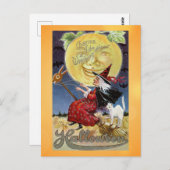 ヴィンテージハロウィーンウィッチング時間 ポストカード (正面/裏面)