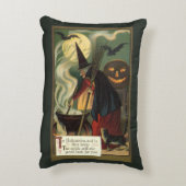 ヴィンテージハロウィーンウィッチ攪拌用魔法カルドロン アクセントクッション (裏面(縦))