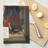 ヴィンテージハロウィーンウィッチ攪拌用魔法カルドロン キッチンタオル (四つ折り)