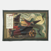 ヴィンテージハロウィーンウィッチ攪拌用魔法カルドロン キッチンタオル (横)