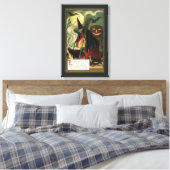 ヴィンテージハロウィーンウィッチ攪拌用魔法カルドロン キャンバスプリント (インサイチュ (寝室))