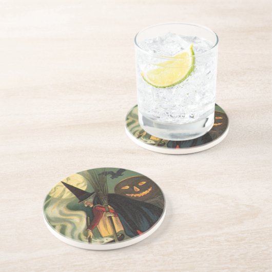 ヴィンテージハロウィーンウィッチ攪拌用魔法カルドロン コースター (側面)