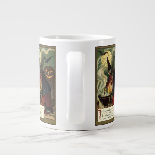 ヴィンテージハロウィーンウィッチ攪拌用魔法カルドロン ジャンボコーヒーマグカップ (裏面)