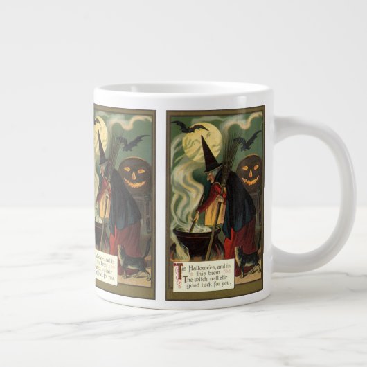ヴィンテージハロウィーンウィッチ攪拌用魔法カルドロン ジャンボコーヒーマグカップ (右)