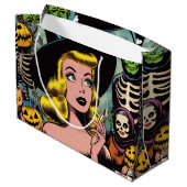 ヴィンテージハロウィーンウィッチ漫画 ラージペーパーバッグ (裏面アングル)