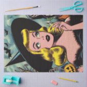 ヴィンテージハロウィーンウィッチ漫画 薄葉紙 (クラフト)