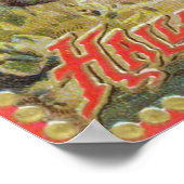 ヴィンテージハロウィーンウィッチ猫こうもりパーティーデコールポスター ポスター (角)