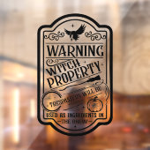 ヴィンテージハロウィーンウィッチ警告標識 ウィンドウサイン (シート2)