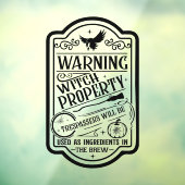 ヴィンテージハロウィーンウィッチ警告標識 ウィンドウサイン (シート3)