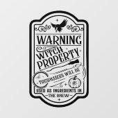 ヴィンテージハロウィーンウィッチ警告標識 ウィンドウサイン (シート)