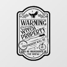 ヴィンテージハロウィーンウィッチ警告標識