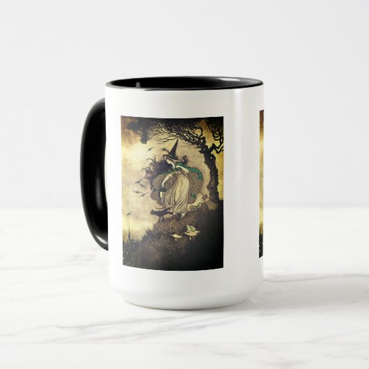 ヴィンテージハロウィーンウィッチ飲料マグ マグカップ (正面左)