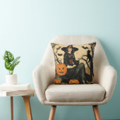 ヴィンテージハロウィーンウィッチ，カボチャ，黒猫，こうもり クッション (椅子)