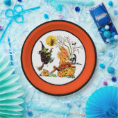 ヴィンテージハロウィーンウィッチ&幽霊紙プレート ペーパープレート (パーティー)