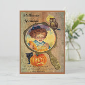 ヴィンテージハロウィーンウーマン照明パンプキン シーズンカード (スタンド正面)