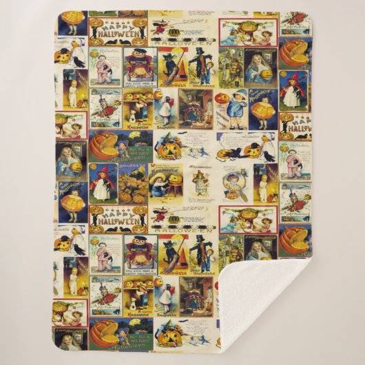 ヴィンテージハロウィーンエフエメラ シェルパブランケット (正面)