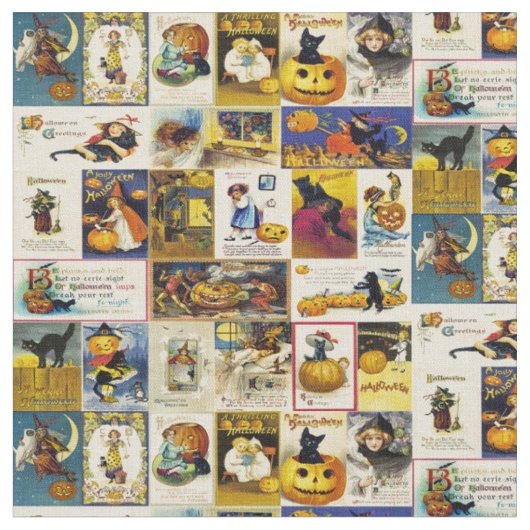 ヴィンテージハロウィーンエフエメラ ファブリック (クローズアップ)
