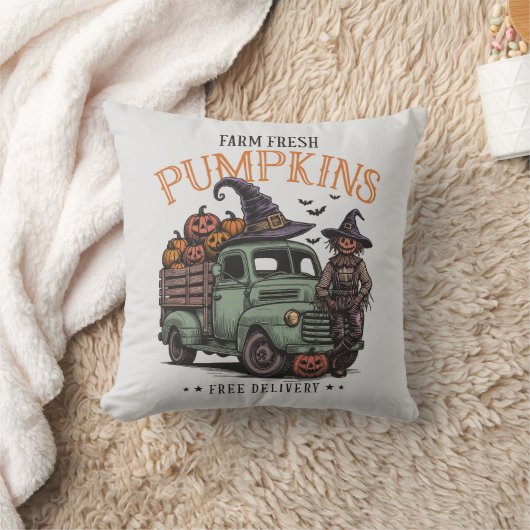ヴィンテージハロウィーンカクレクローファームフレッシュカボチャ クッション (ブランケット)