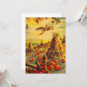 ヴィンテージハロウィーンカボチャのハヤック付きパッチ カード (正面/裏面インサイチュ)