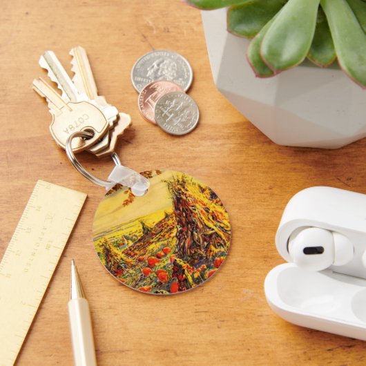 ヴィンテージハロウィーンカボチャのハヤック付きパッチ キーホルダー (デスク)